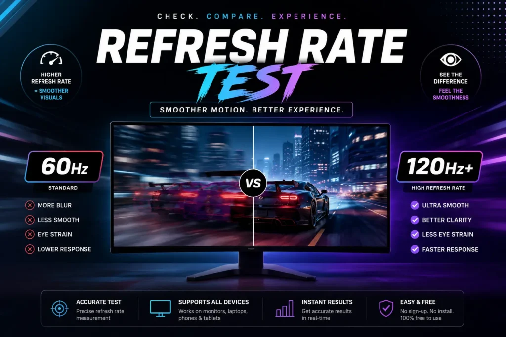 Refresh Rate Test - Measure Your Monitor Hz in Seconds (Free Online Tool)